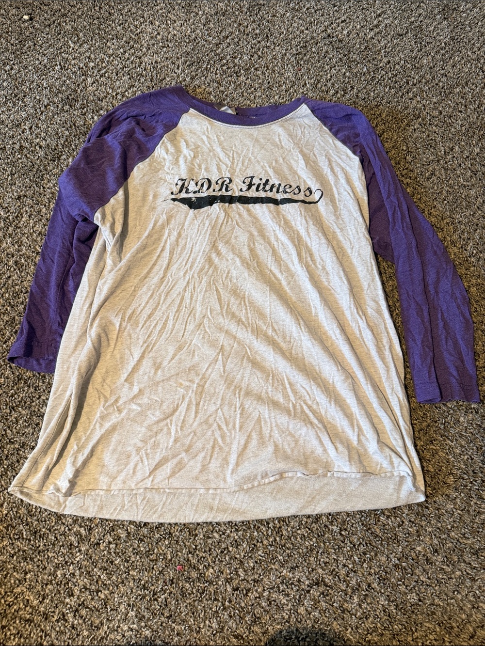 Girls' Purple & Cream Raglan Top